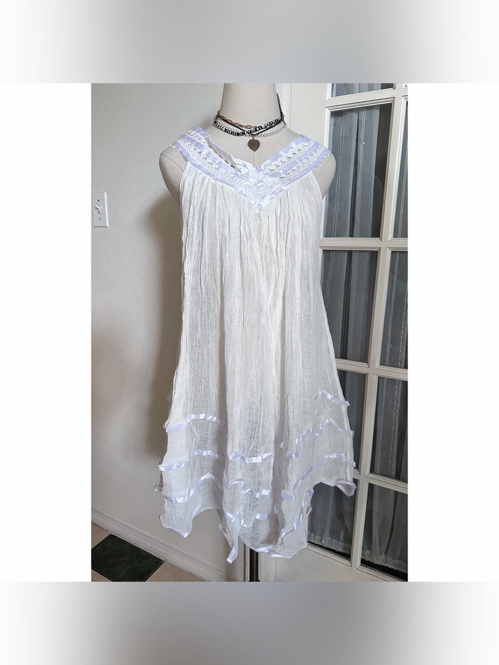 Mexican Angelita  Sleeveless Layered Tunic/Mini Dress